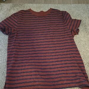 Striped Men's T-Shirt - Red and Blue